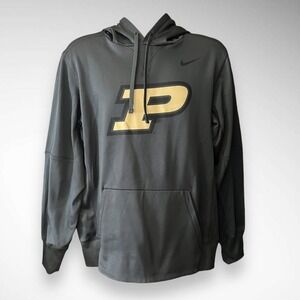 NIKE THERMA FIT Men's Gray Purdue Pullover Hooded Sweatshirt Medium | EUC